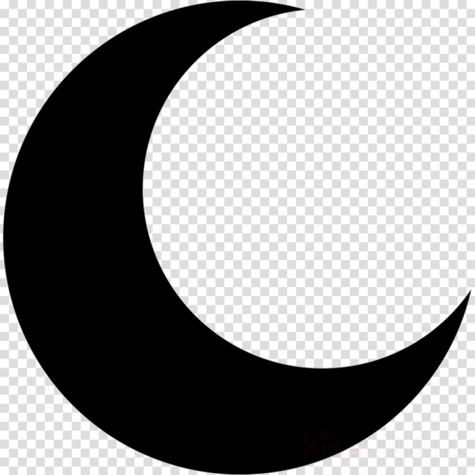 a black crescent on a transparent background