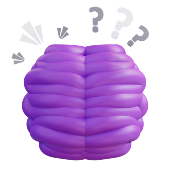 a purple couch with question marks on it