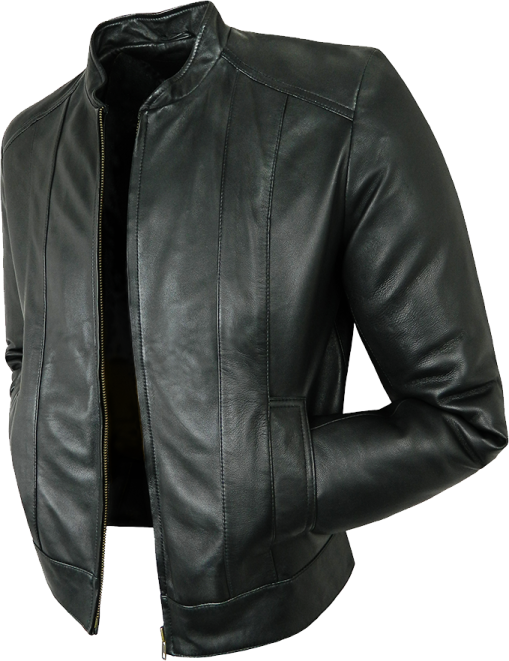 a black leather jacket