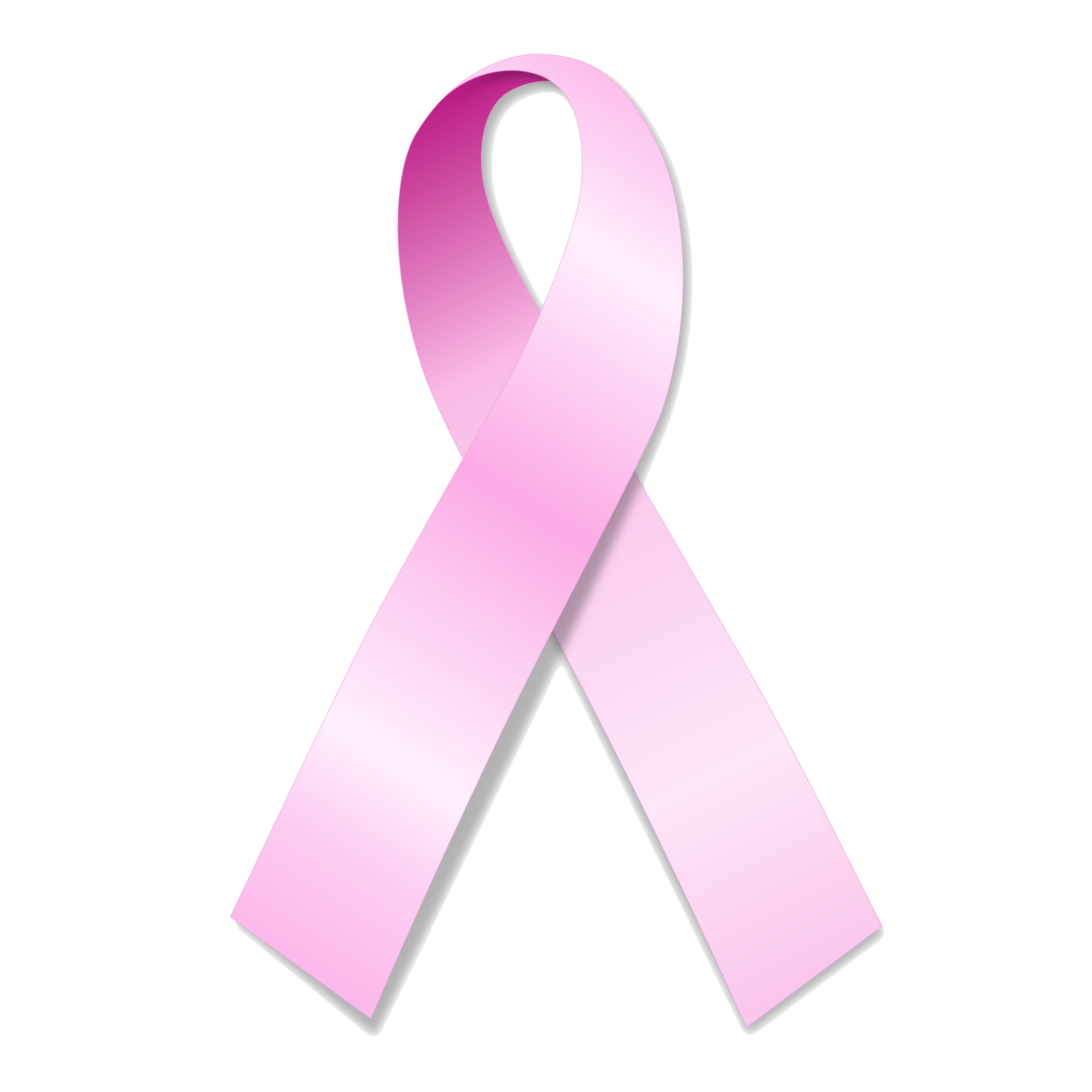 a pink ribbon on a white background