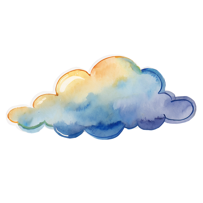 a watercolor drawing of a cloud