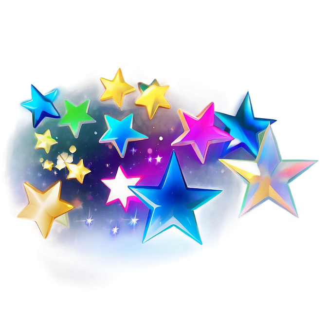 a group of colorful stars in the sky