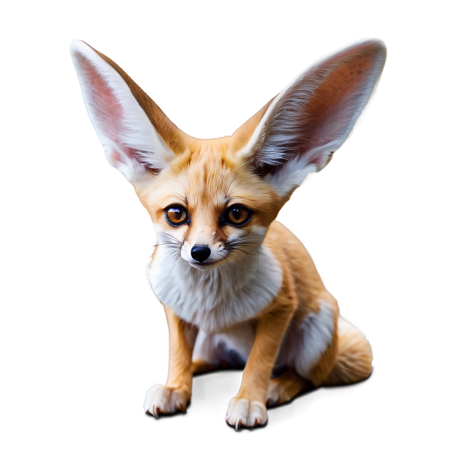 a small fox is sitting on the floor
