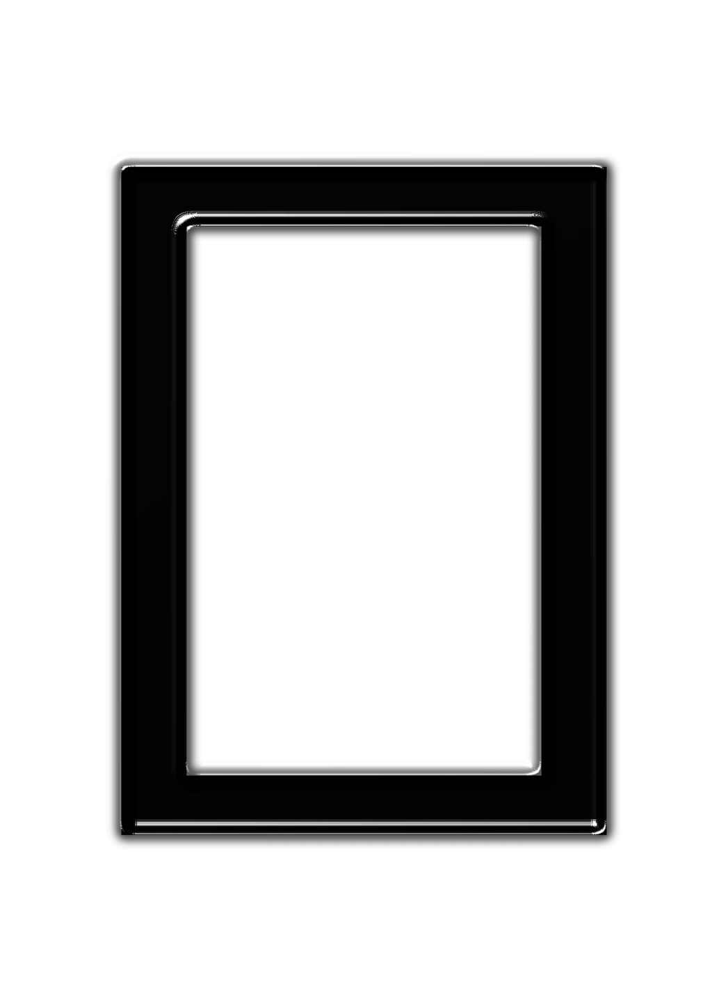 a black square frame on a white background