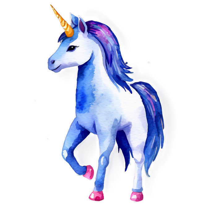a watercolor painting of a unicorn