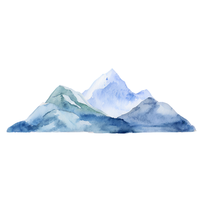a watercolor painting of mountains