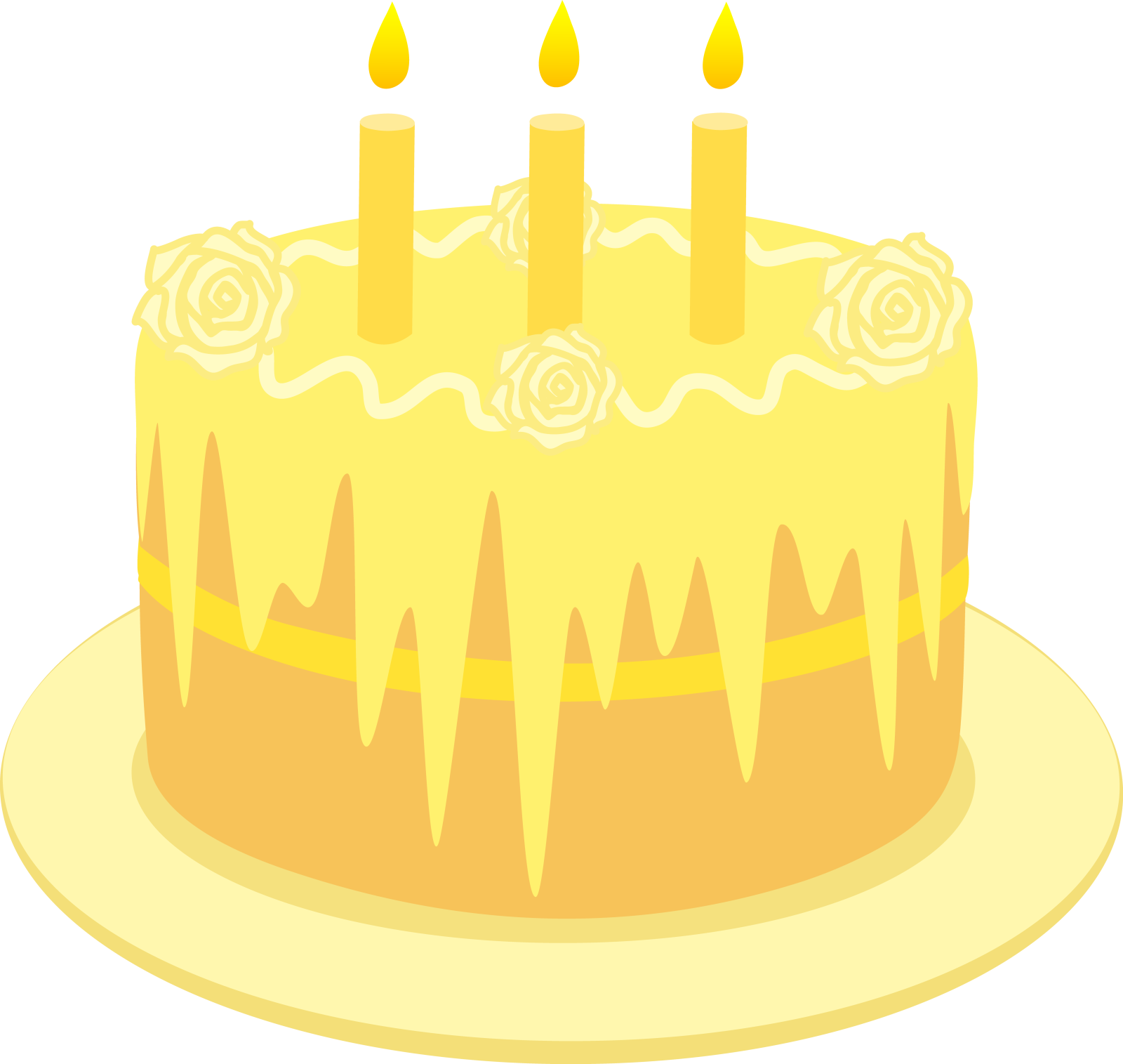 a birthday cake with three candles on top