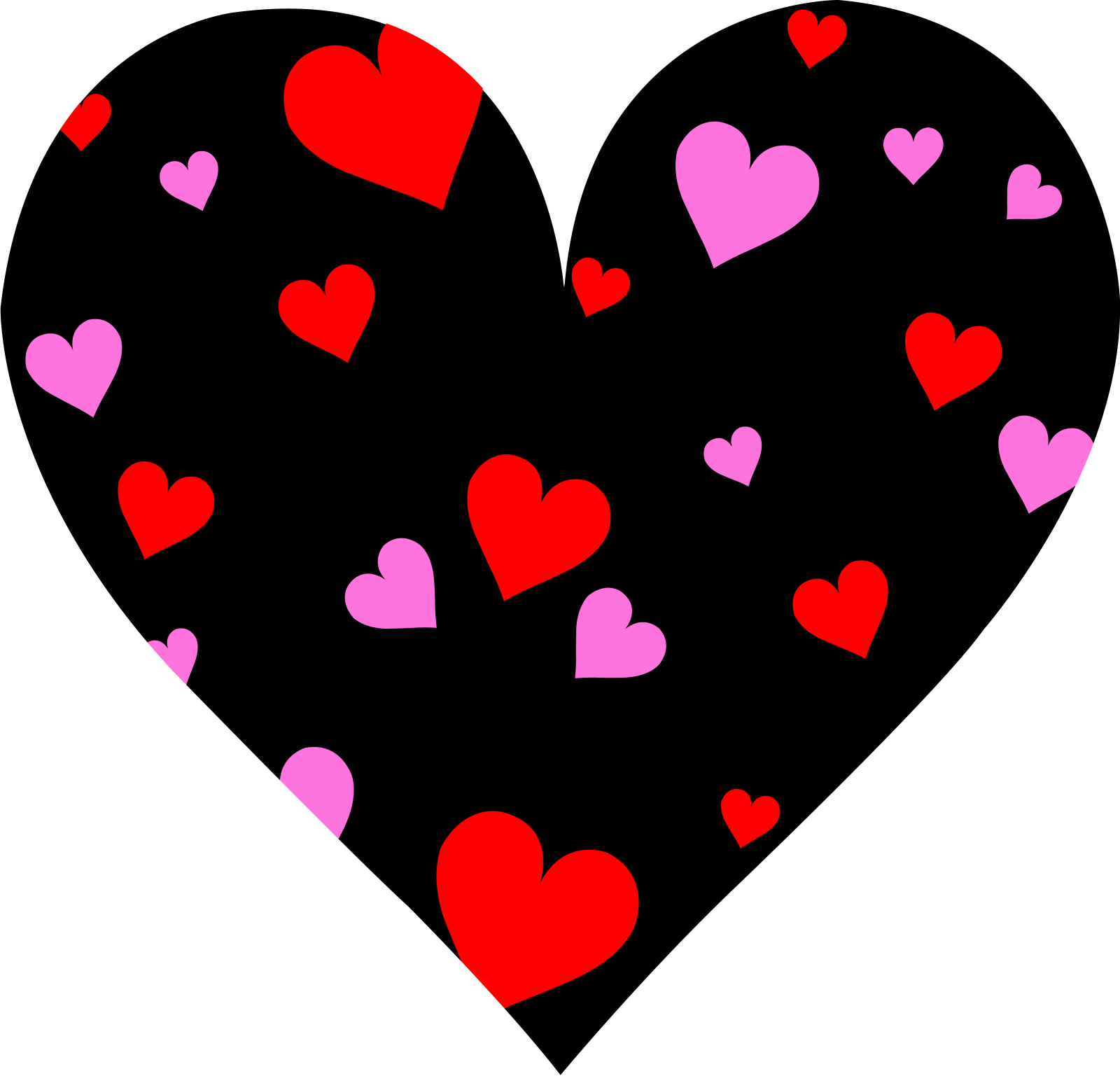 a heart with many hearts on it