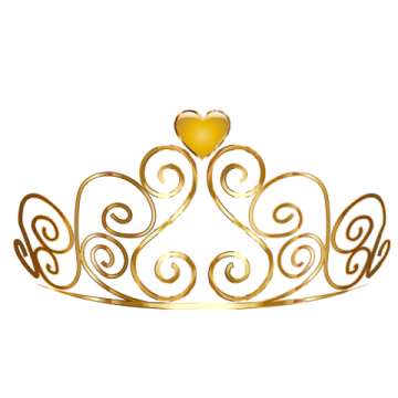 a gold crown with hearts on it