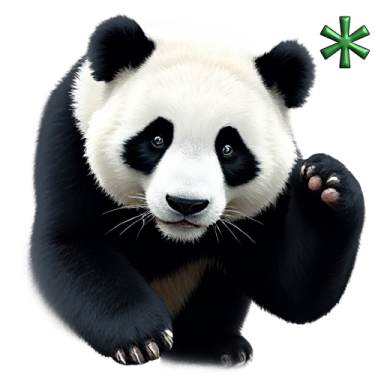 a panda bear sitting on top of a tree
