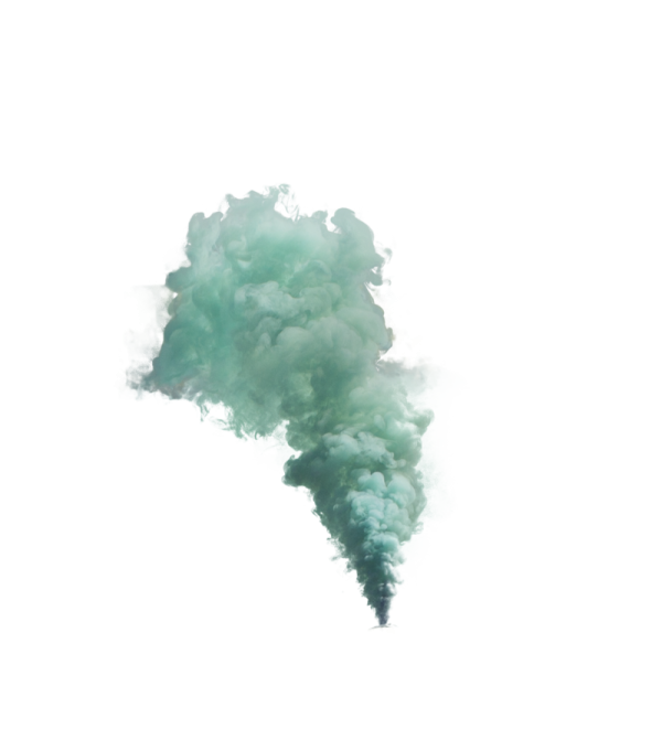 a green smoke cloud on a white background