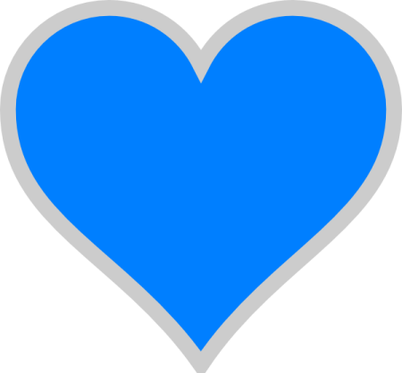 a blue heart on a white background