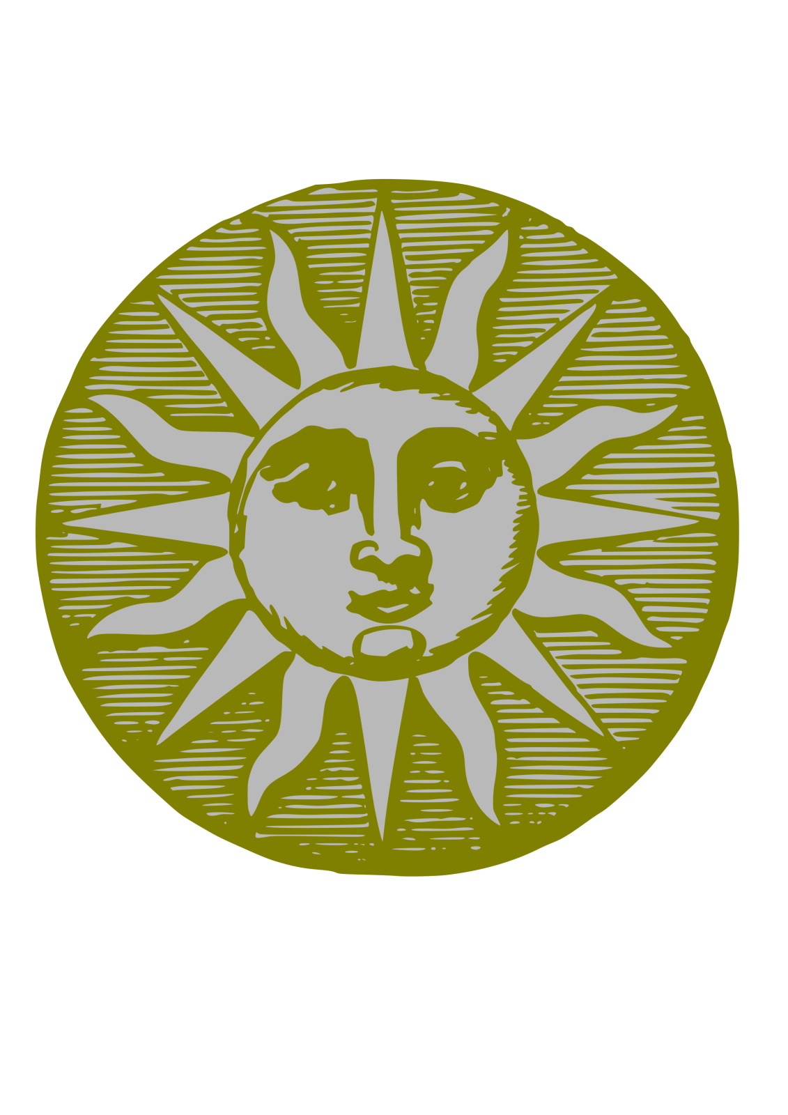 a sun with a face in the middle of it