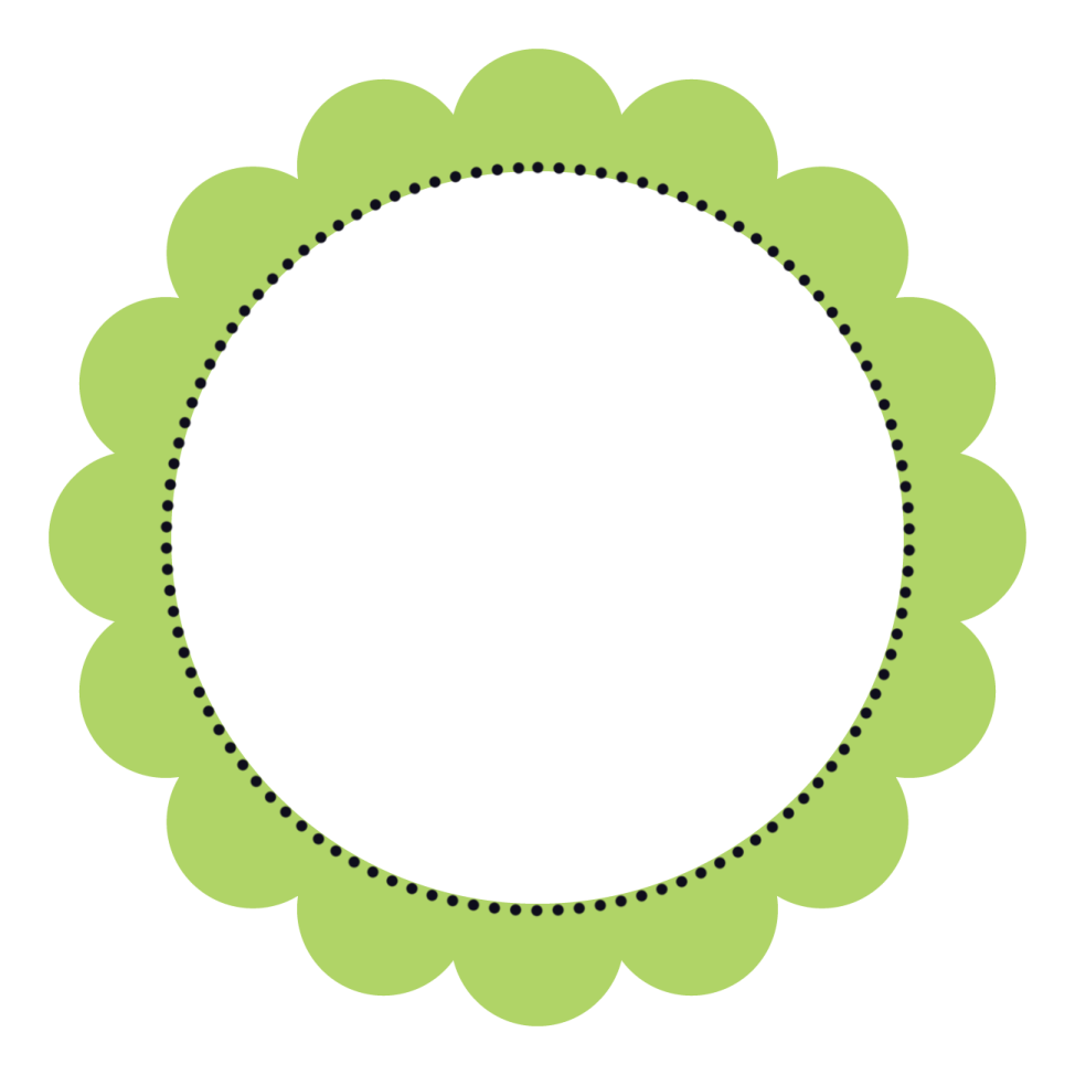 a green circle with dots in the middle