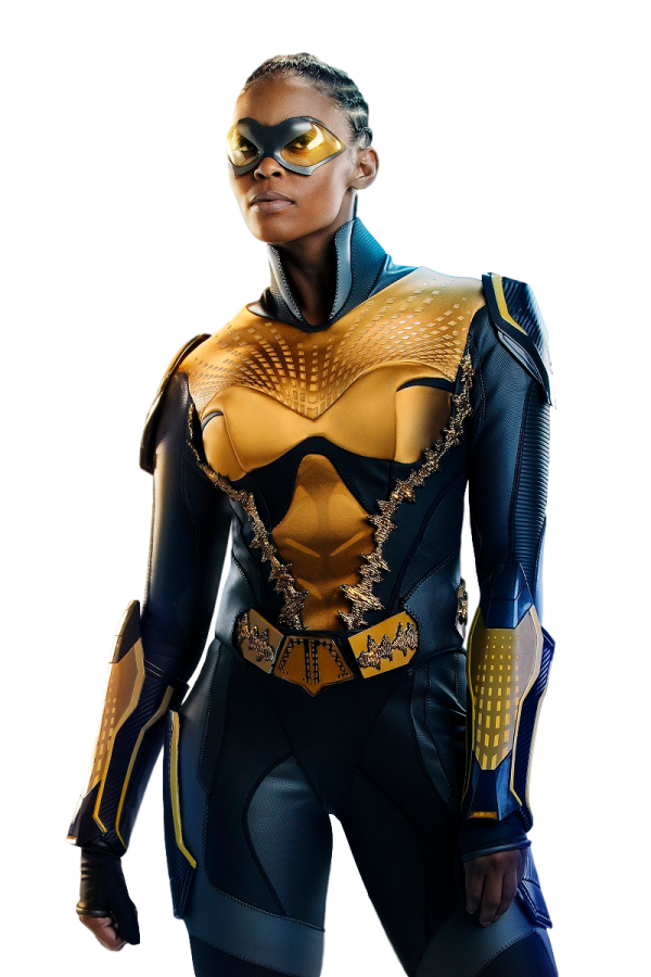 a woman in a yellow and black costume