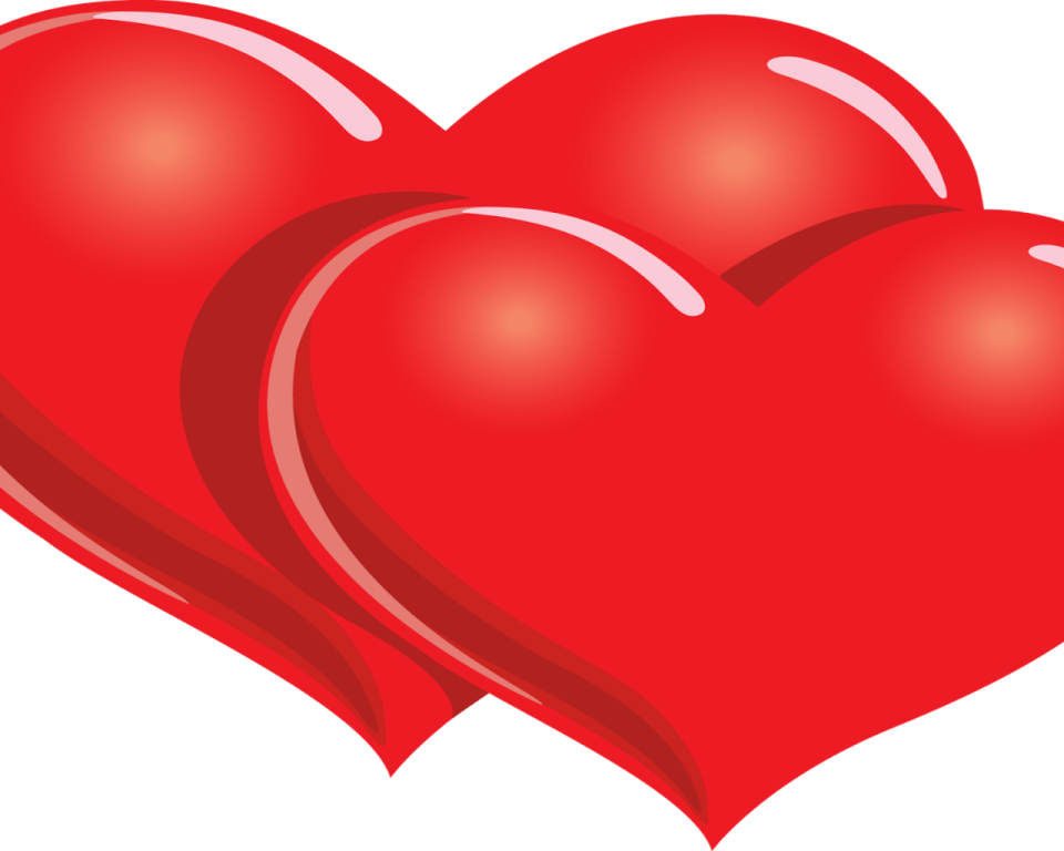two red hearts clipart