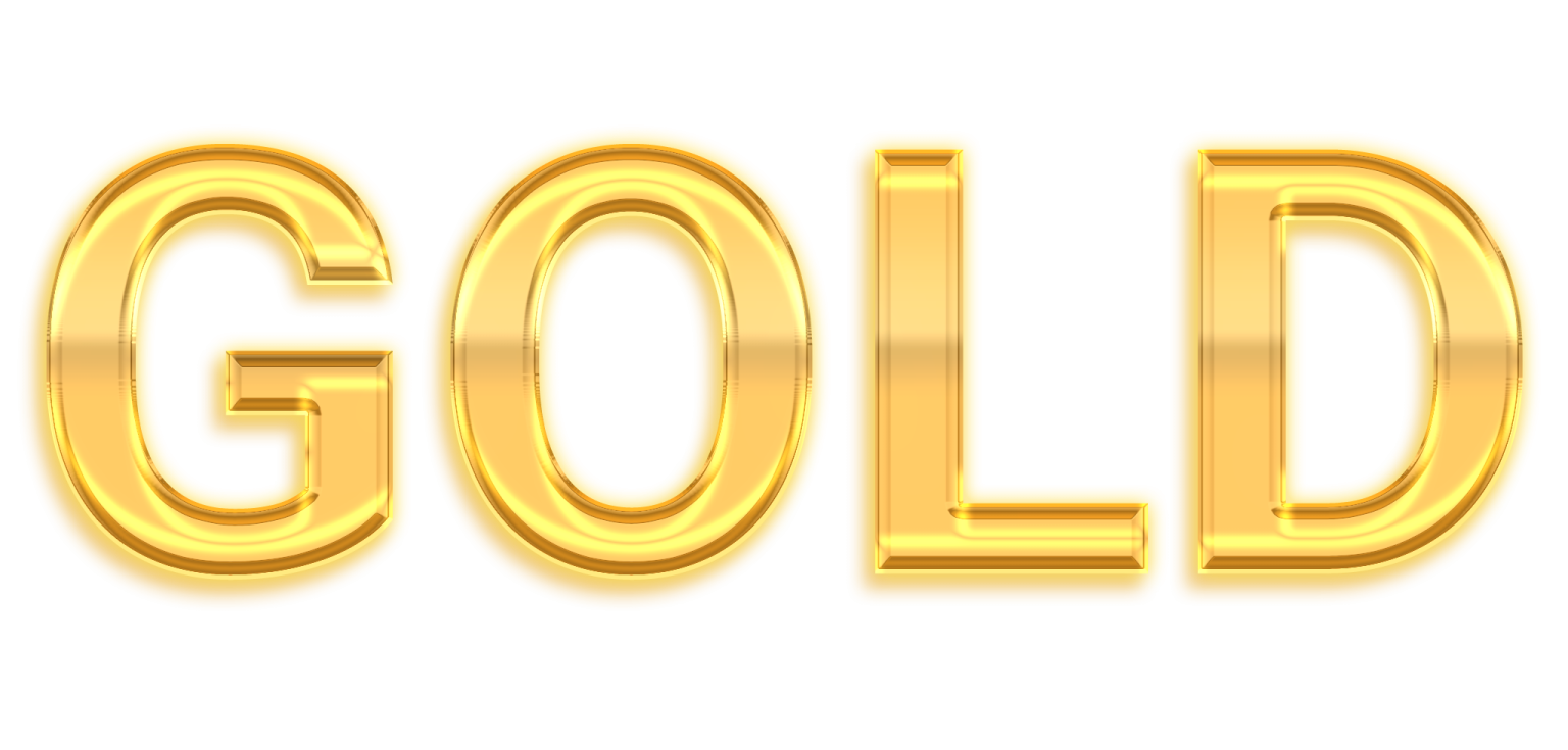 the word gold on a white background