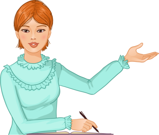 a woman sitting at a desk with her hand out