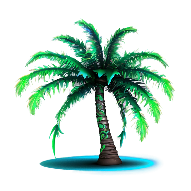 a palm tree on a white background