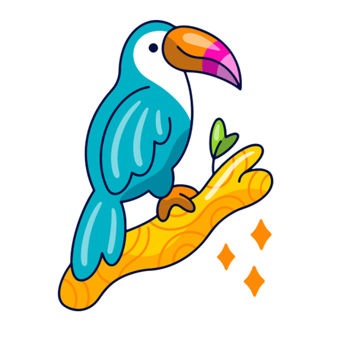 a colorful bird sitting on top of a branch