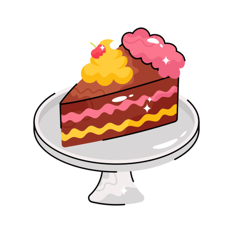 a piece of cake on a plate