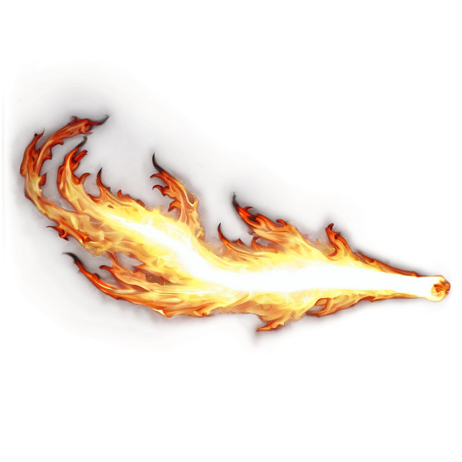 a fire flame on a white background