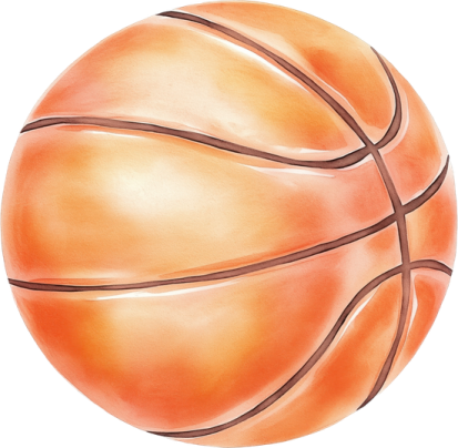 a watercolor drawing of a basketball ball