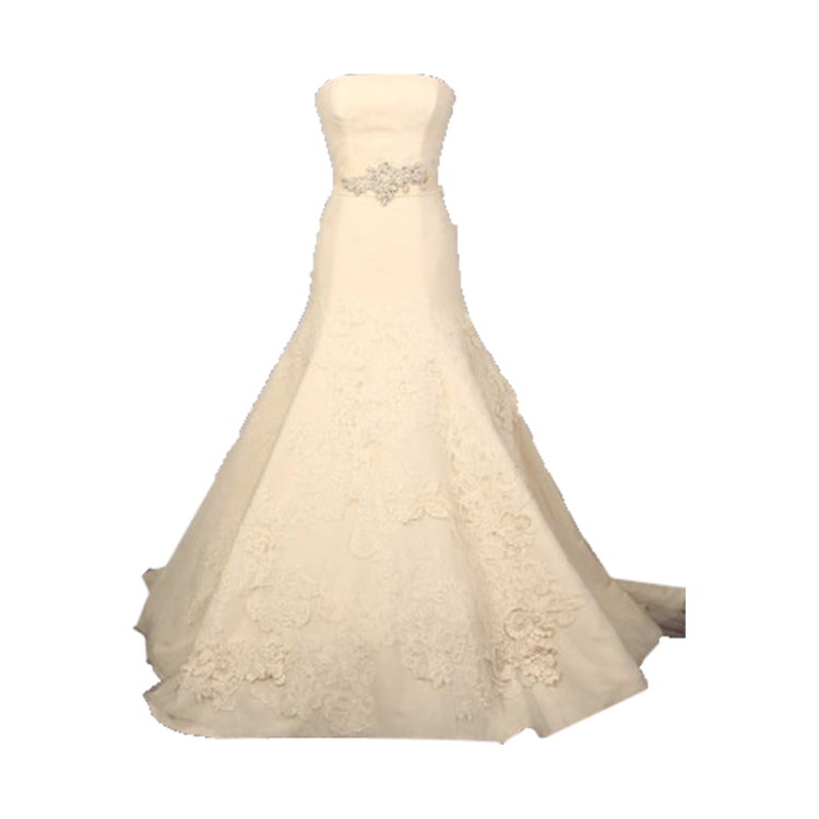 a wedding dress on a white background