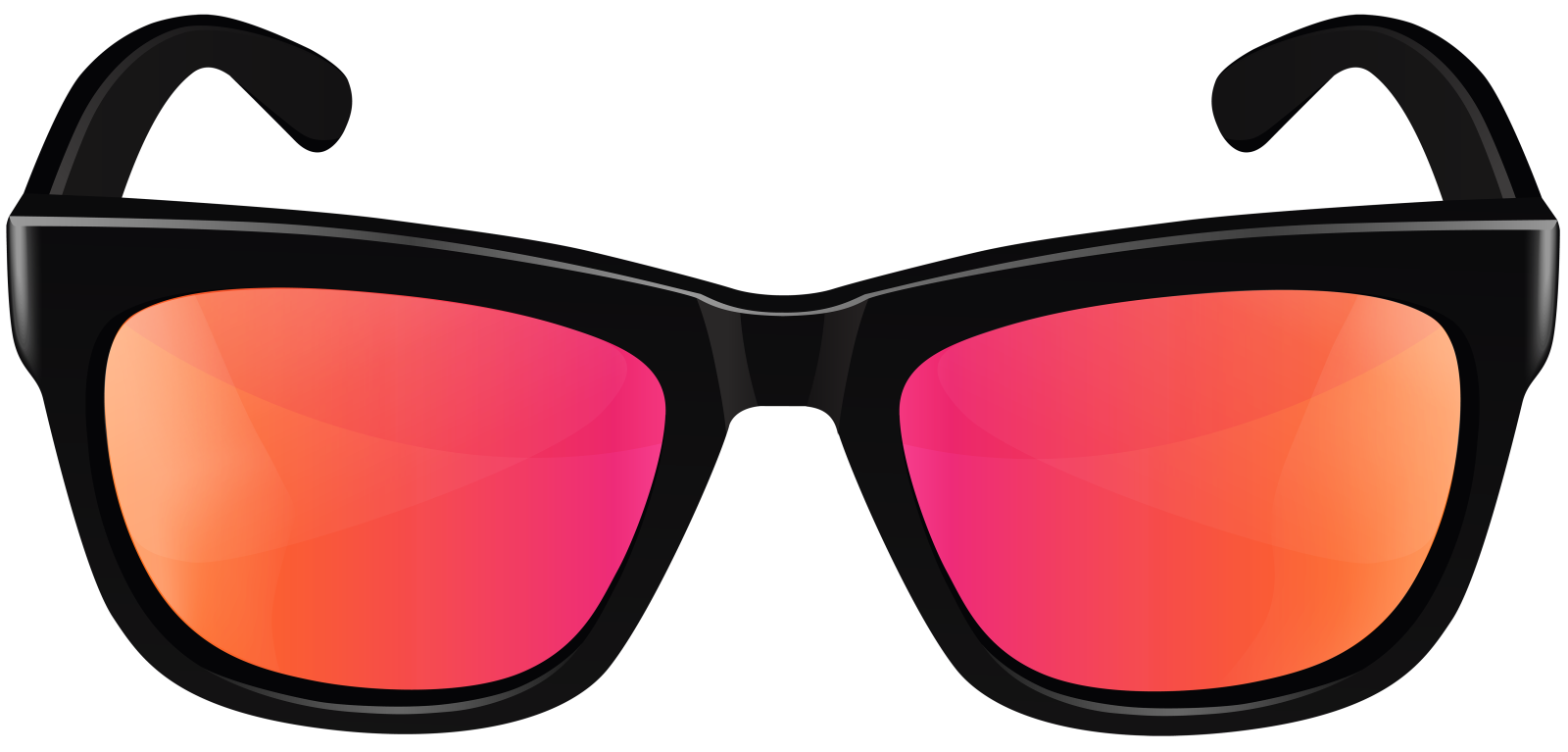 a pair of sunglasses with red mirrored lenses