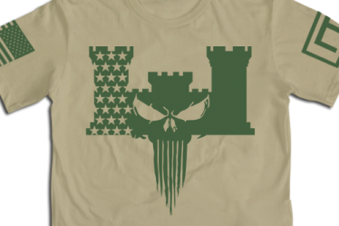 a t - shirt with an american flag and a skull on it