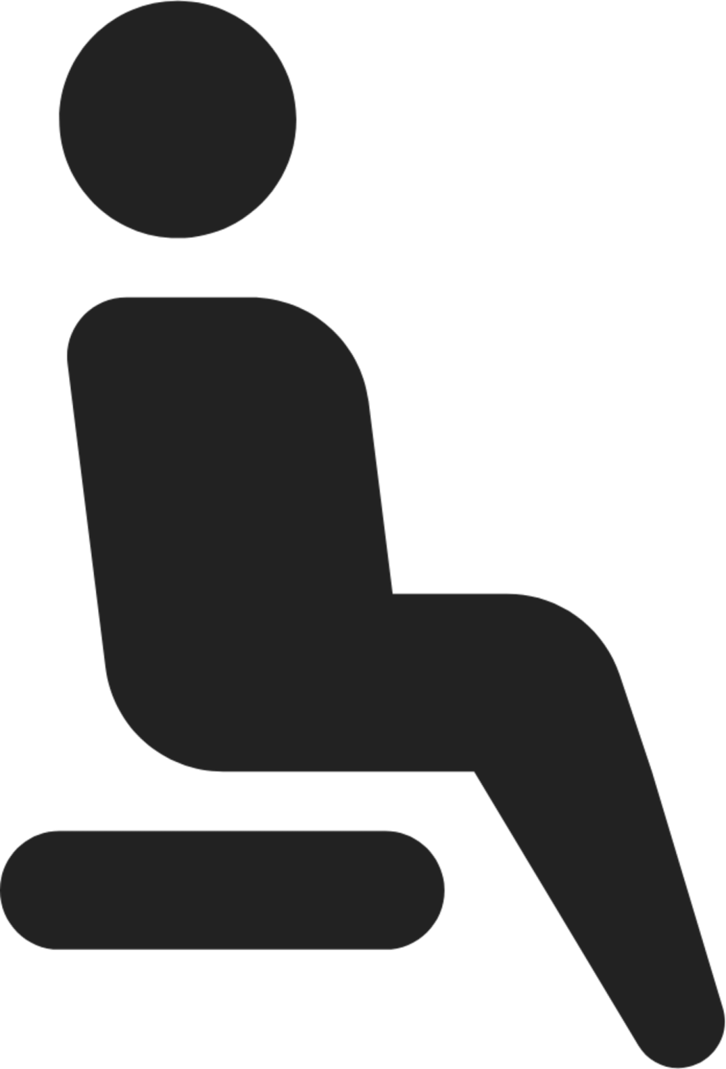 a black and white silhouette of a person sitting on a chair