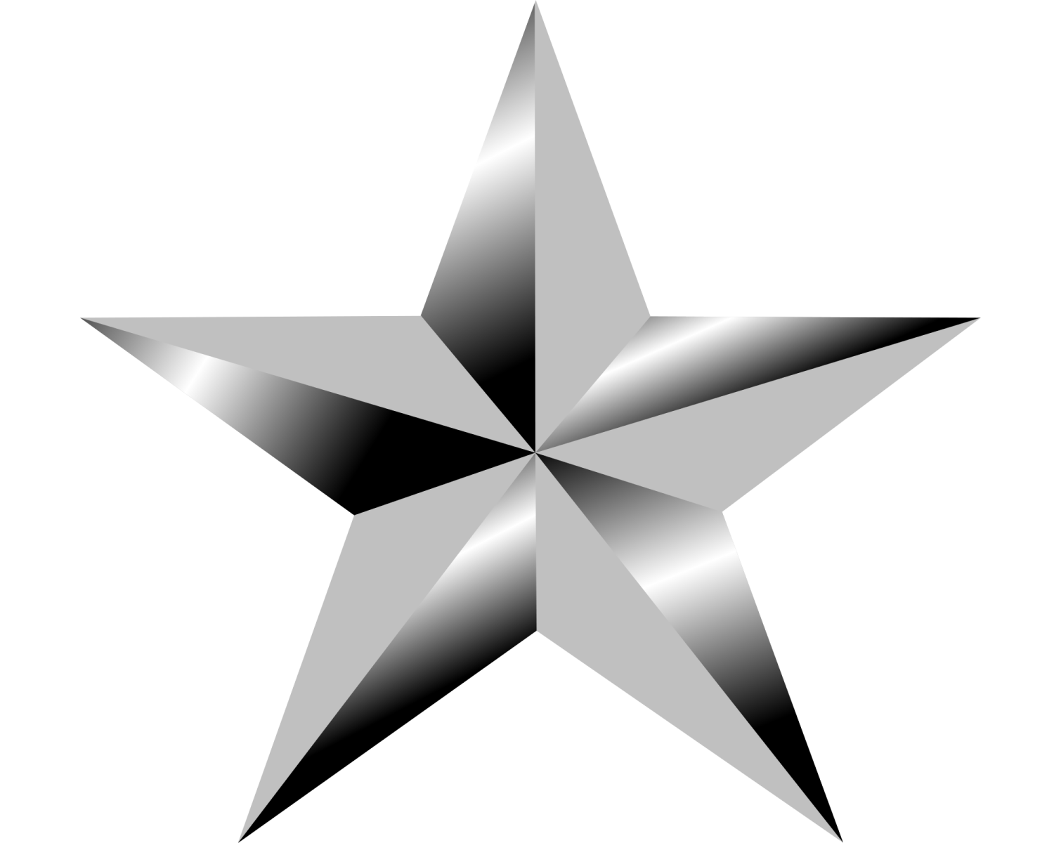 a silver star on a white background