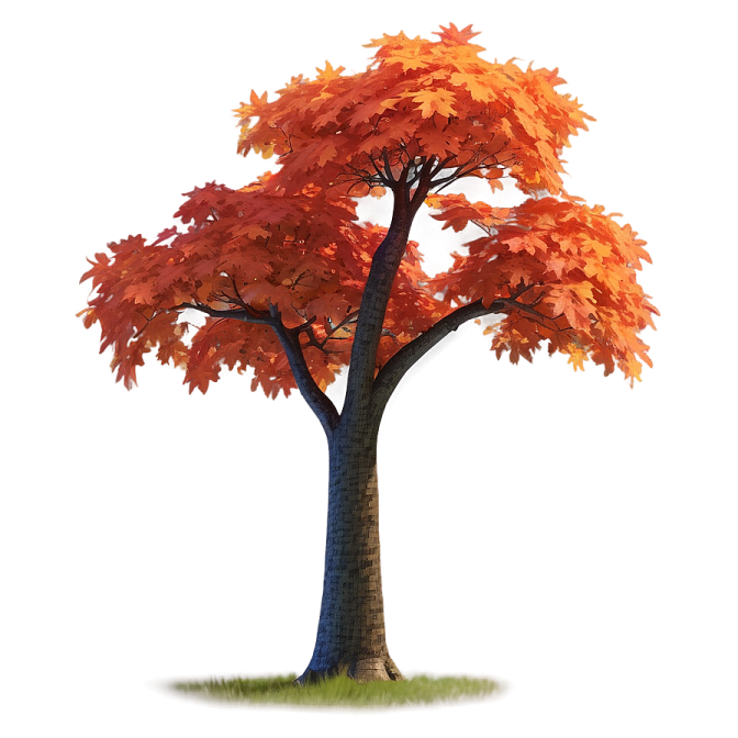 a tree with orange leaves on it
