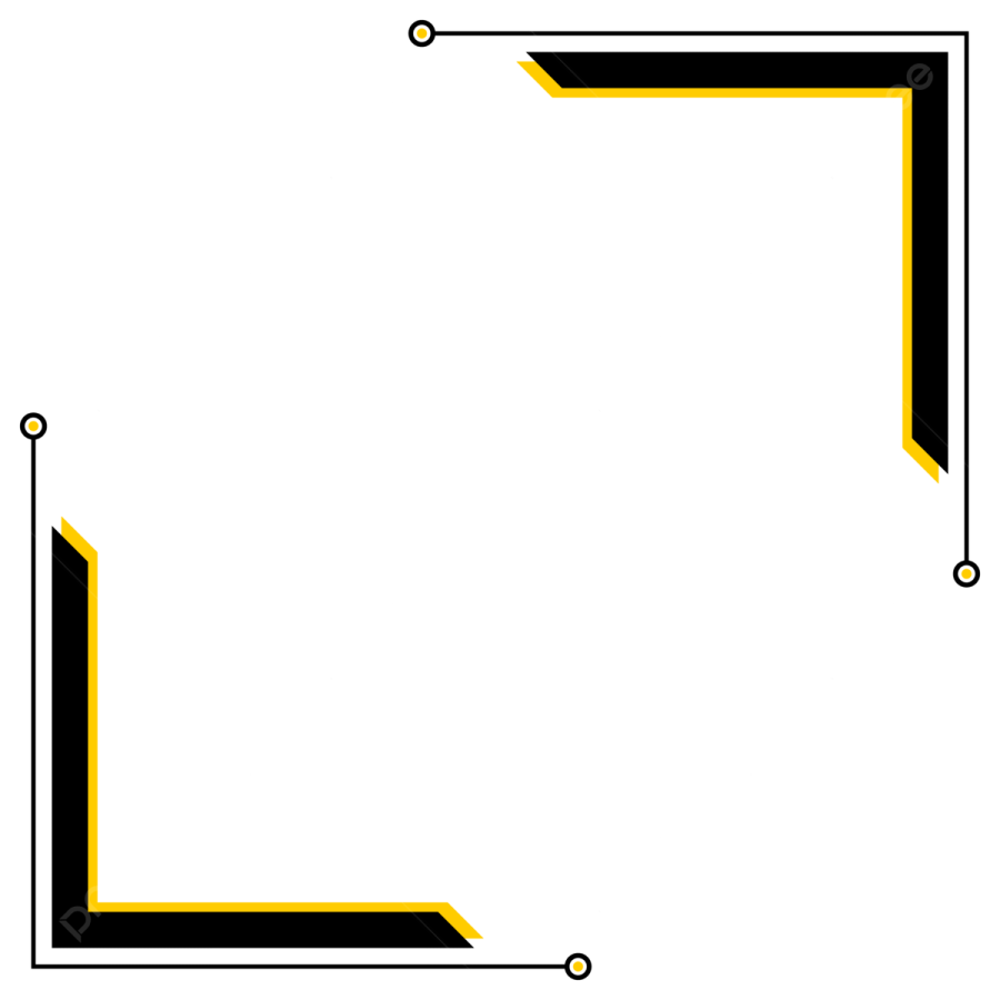 a black and yellow frame with a white background