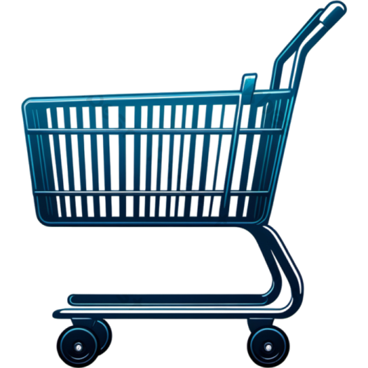 a blue shopping cart