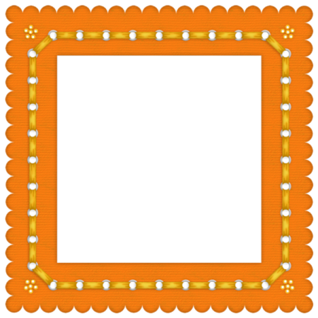 an orange frame with a white background