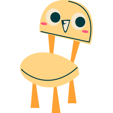 an illustration of a yellow bird with big eyes