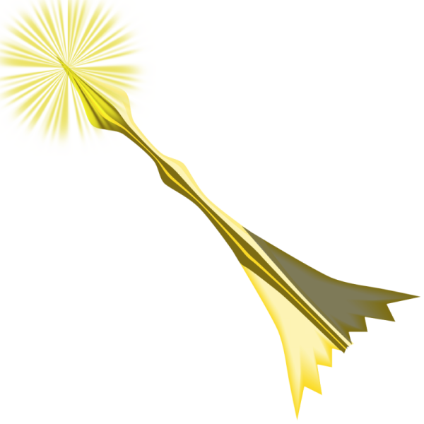 a yellow arrow with a star in the middle