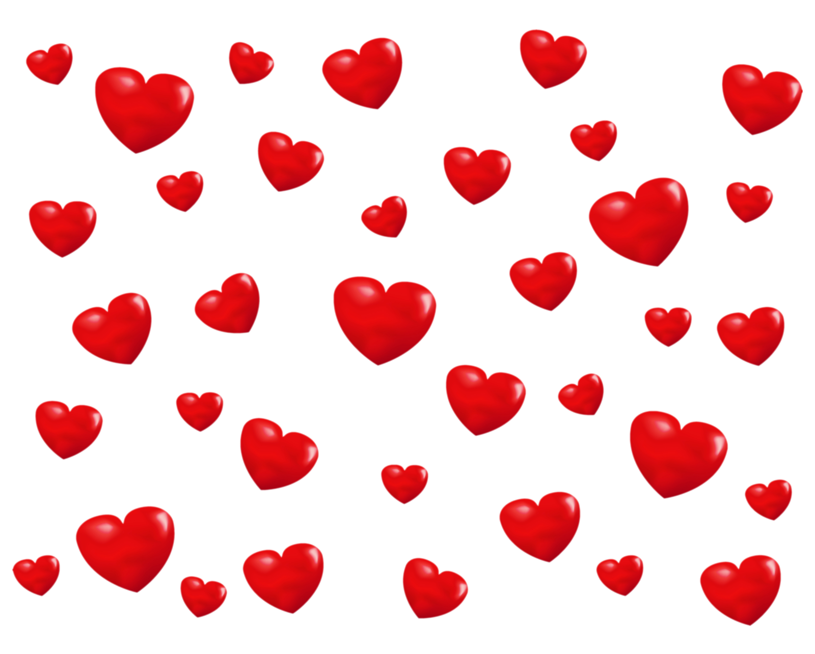 a lot of red hearts on a white background