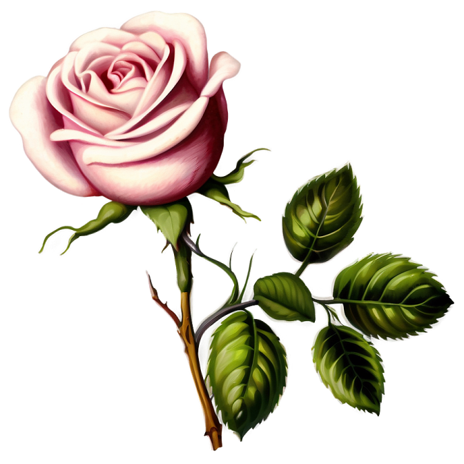a pink rose on a white background