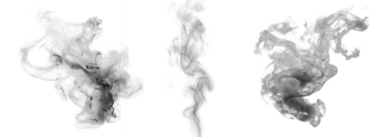 black smoke on a white background