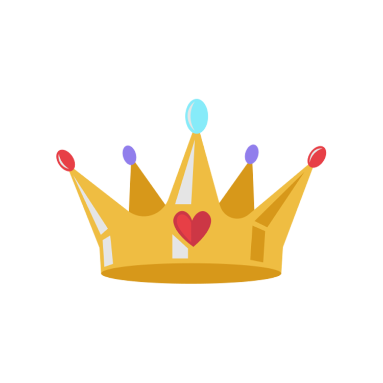 a crown with hearts on it