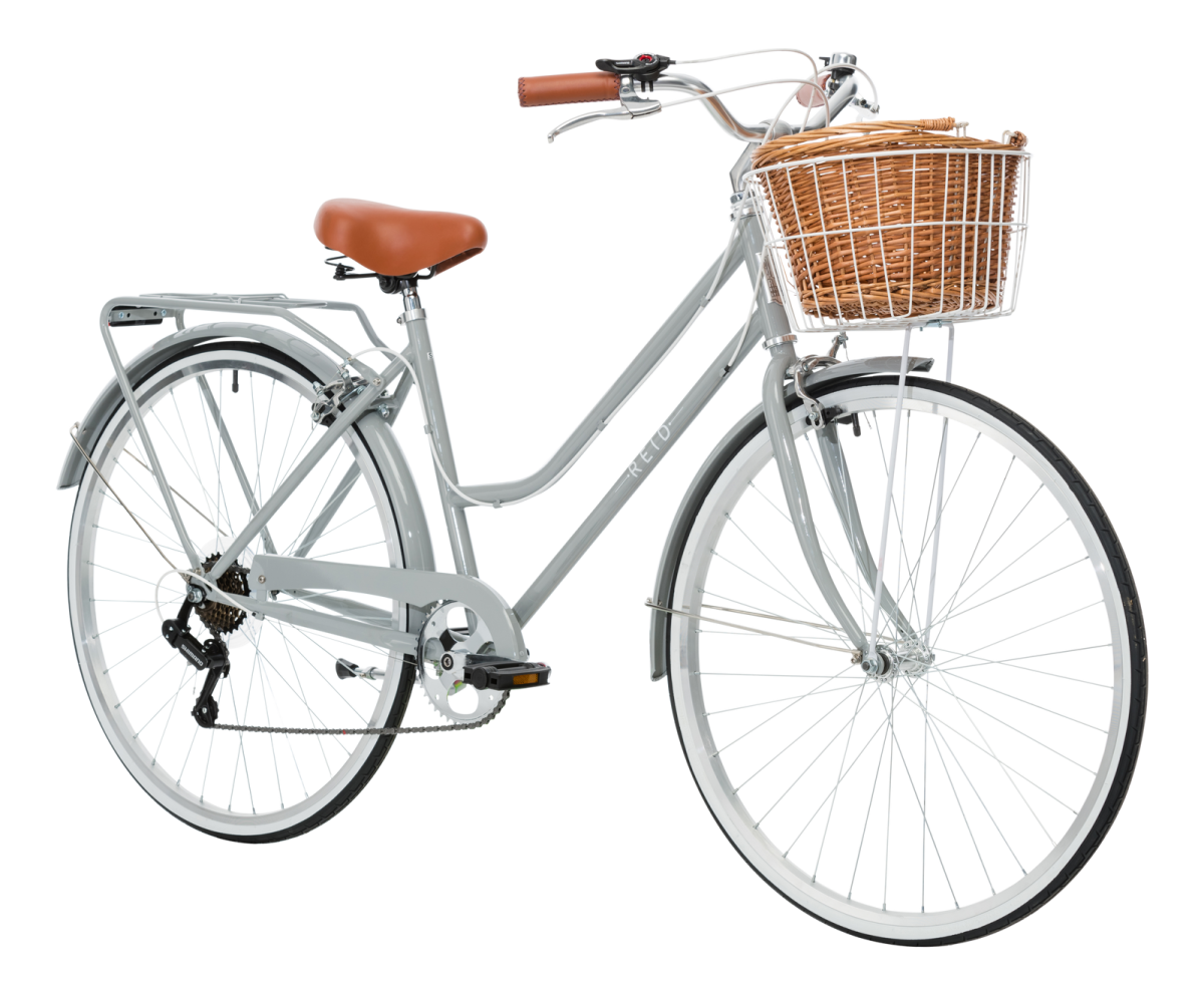 a bicycle with a basket on the front
