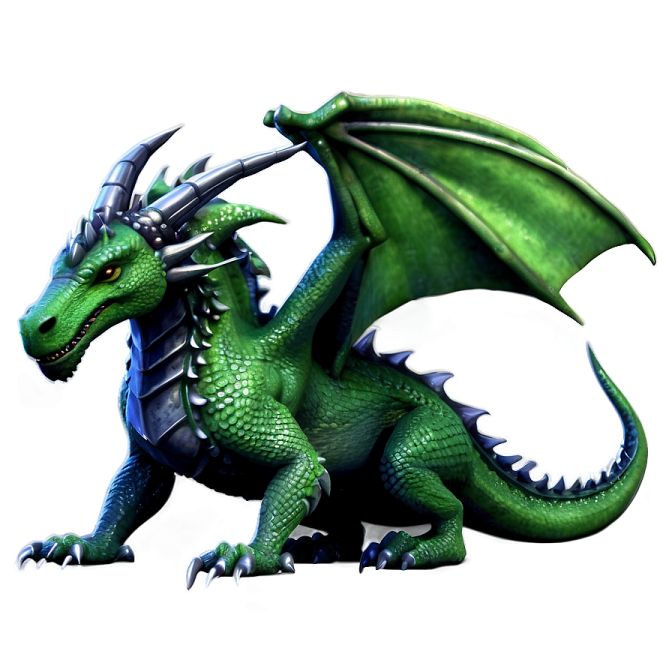 a green dragon with black wings