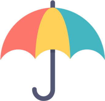 a colorful umbrella on a white background