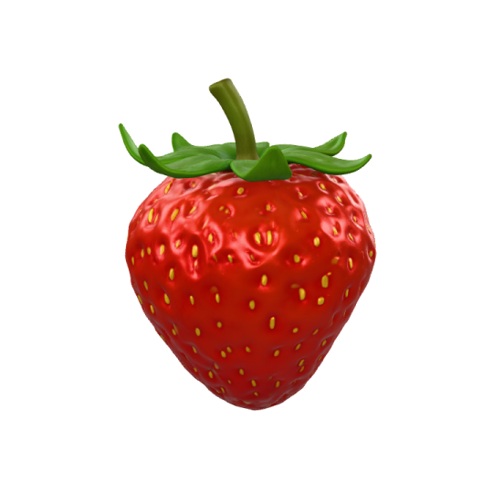 a red strawberry on a white background