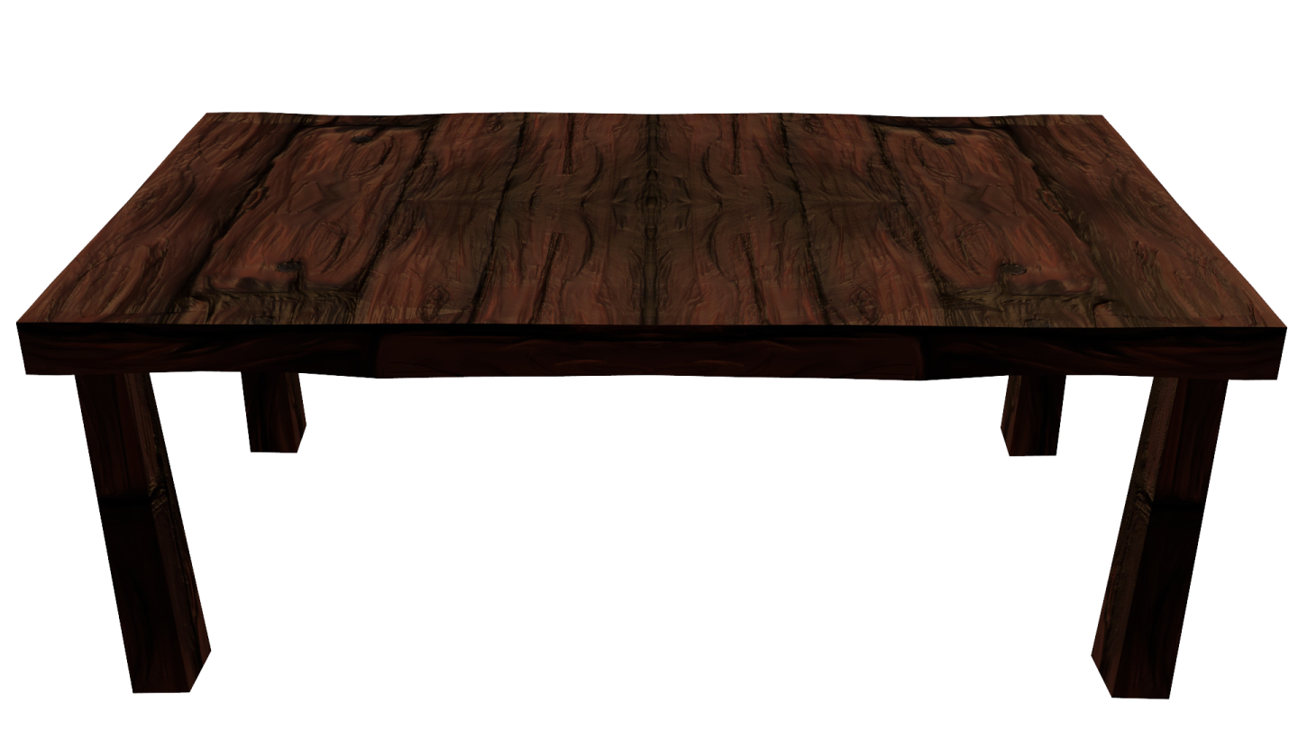 a wooden table on a white background