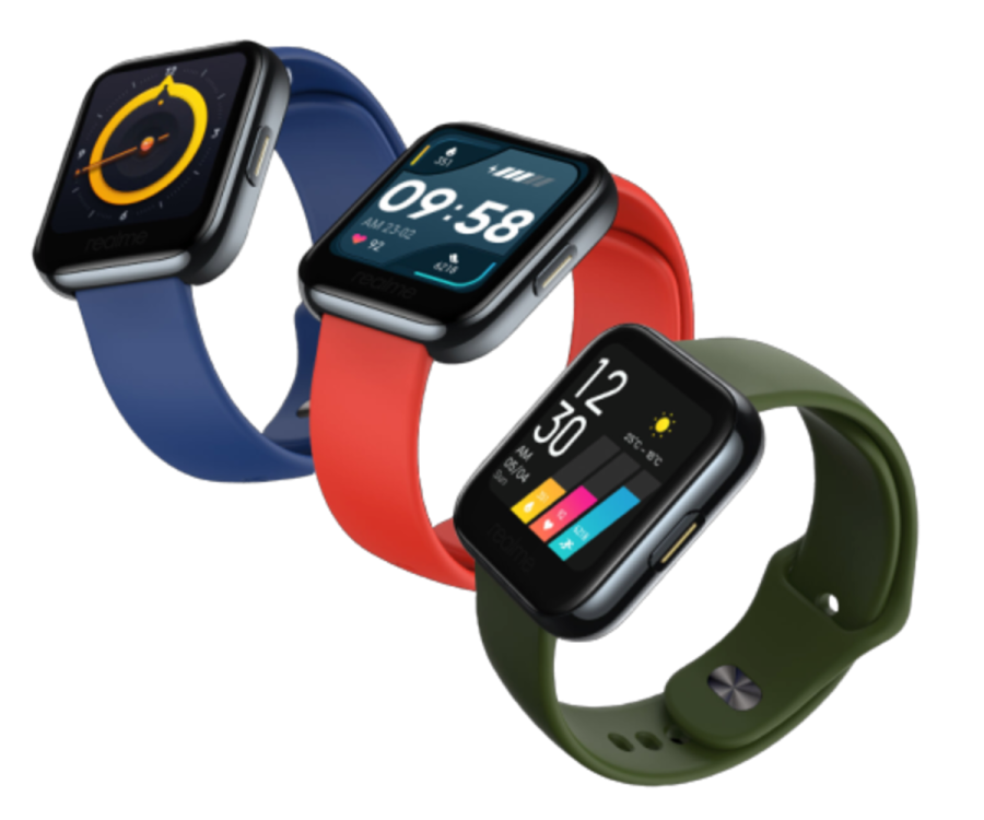 three apple watch bands in different colors