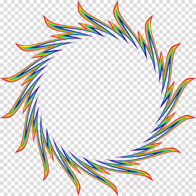 a circle of colored lines on a transparent background