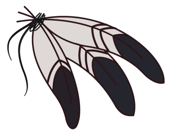 a drawing of an indian feather